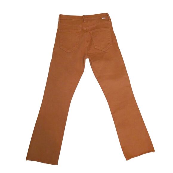 Mother Pixie Insider Ankle Fray Jeans in Play Date 27 Brown Button Fly Stretch - Picture 2 of 11